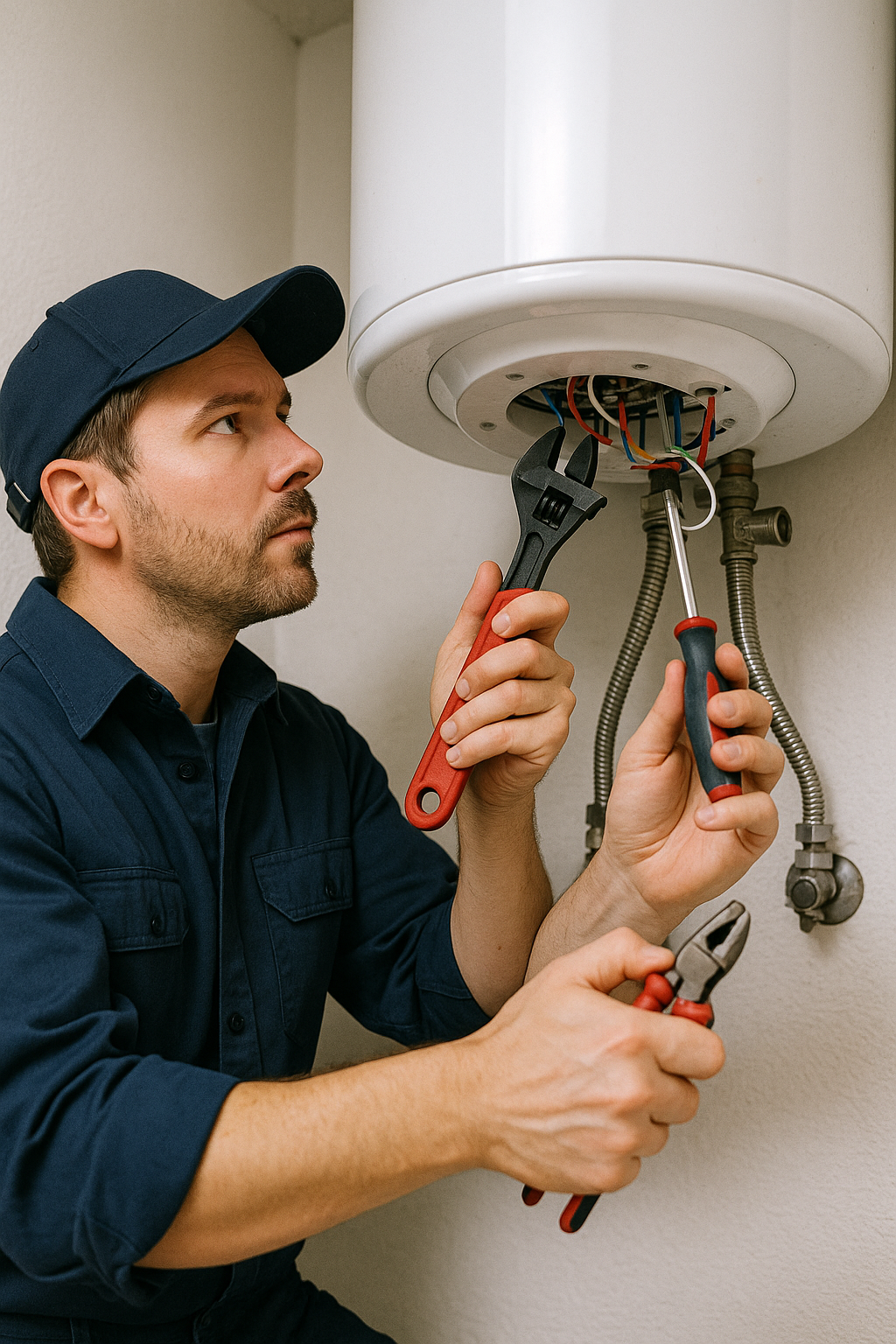 Technicien répare panne chauffe-eau électrique Le Creusot